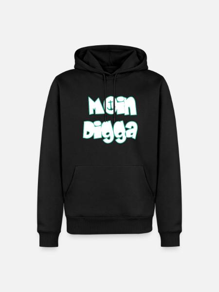 Moin Digga - Männer Premium Bio Hoodie - Schwarz