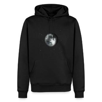 Mond und Sterne - Männer Premium Bio Hoodie - Schwarz - Vorne - Nico (187cm)