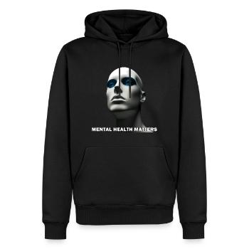 À tes souhaits - Sweat à capuche Premium bio Homme - noir - Devant - Nico (187cm)