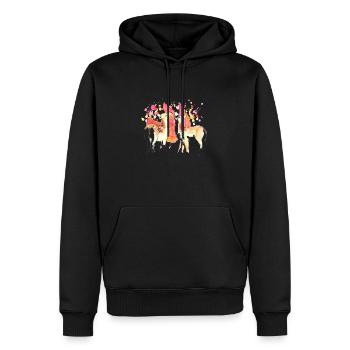 Rehe im Herbst - Männer Premium Bio Hoodie - Schwarz - Vorne - Nico (187cm)