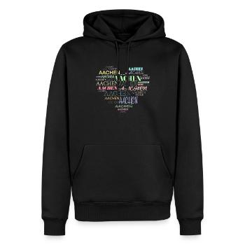 Ville d’Aix-la-Chapelle, NRW, Fleur, Alemannia, Cathédrale, Cadeau - Sweat à capuche Premium bio Homme - noir - Devant - Nico (187cm)