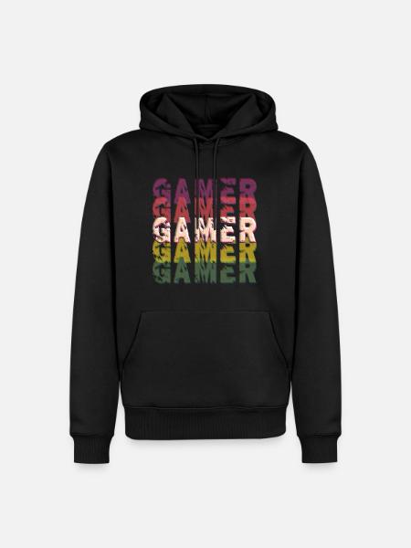 Gamer lettering - Men’s Premium Organic Hoodie - black