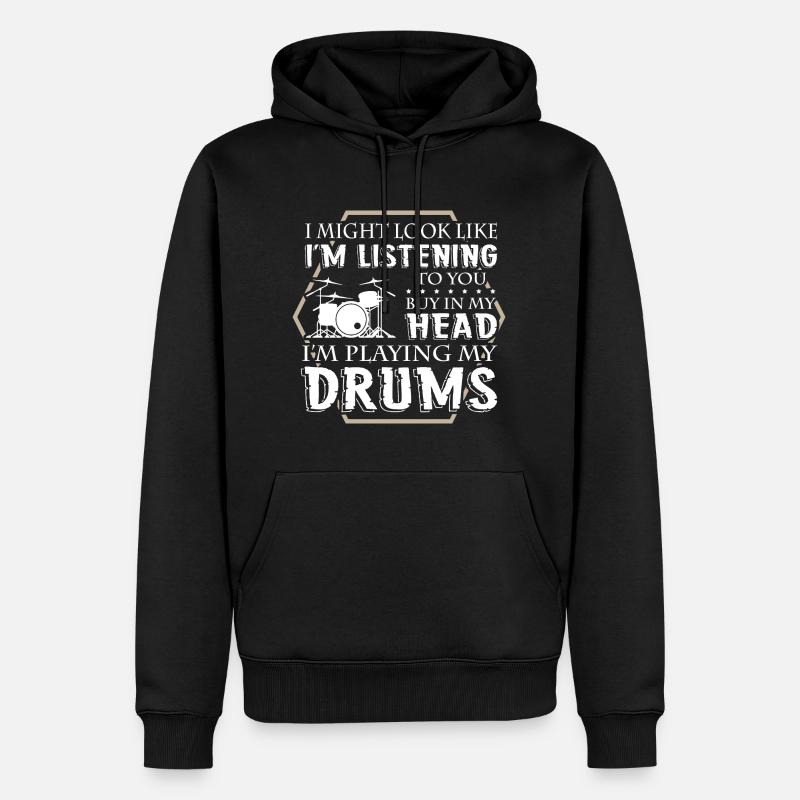 Drummer - Männer Premium Bio Hoodie - Schwarz
