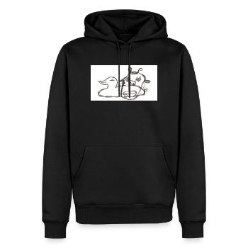 L’un dans l’autre - Sweat à capuche Premium bio Homme - noir - Devant - Nico (187cm)