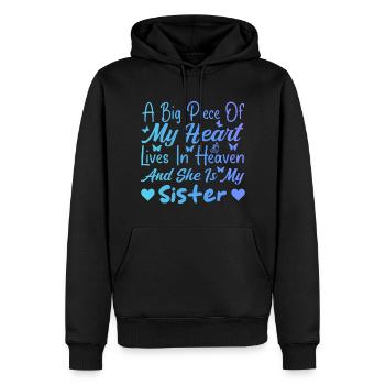 Big Piece My Heart My Sister In Heaven - Sweat à capuche Premium bio Homme - noir - Devant - Nico (187cm)