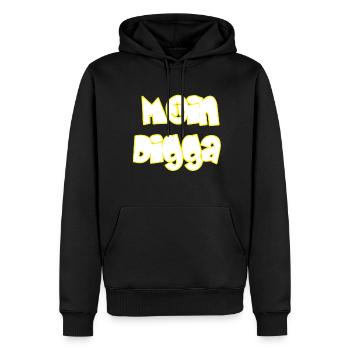 Moin Digga - Männer Premium Bio Hoodie - Schwarz - Vorne - Nico (187cm)