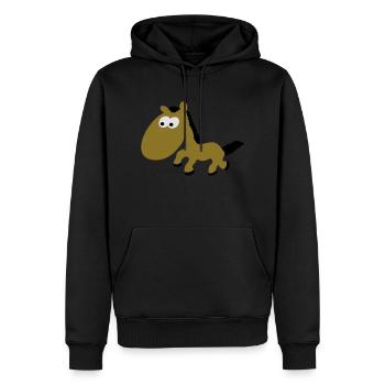 Pony équitation Rider - Sweat à capuche Premium bio Homme - noir - Devant - Nico (187cm)