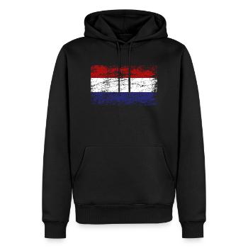 Pays-Bas Pavillon Used Look Amsterdam Vintage - Sweat à capuche Premium bio Homme - noir - Devant - Nico (187cm)