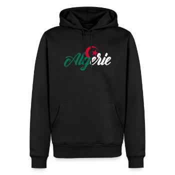 Algeria - Men’s Premium Organic Hoodie - black - Front - Nico (187cm)