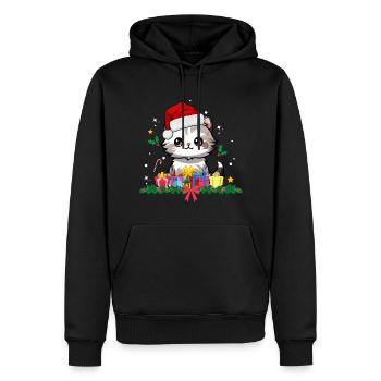 Lustige Weihnachtskatzen - Männer Premium Bio Hoodie - Schwarz - Vorne - Nico (187cm)