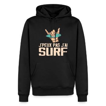 Ich kann nicht surfen - Männer Premium Bio Hoodie - Schwarz - Vorne - Nico (187cm)