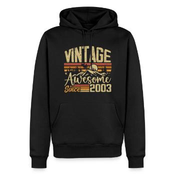 Jahrgang 2003 Retro Geburtstagsgeschenk 2003 - Männer Premium Bio Hoodie - Schwarz - Vorne - Nico (187cm)