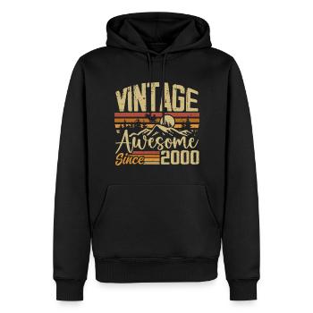 Vintage 2000 Retro 2000 Geburtstagsgeschenk - Männer Premium Bio Hoodie - Schwarz - Vorne - Nico (187cm)