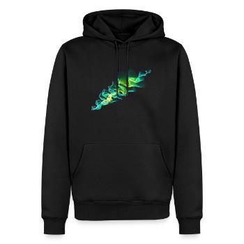 grüne Welle - Männer Premium Bio Hoodie - Schwarz - Vorne - Nico (187cm)