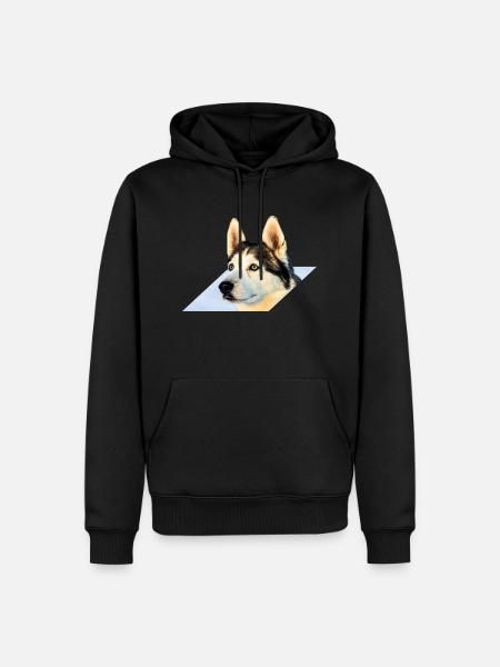 Husky - Männer Premium Bio Hoodie - Schwarz