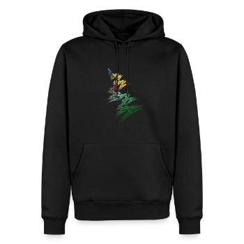 Der Bunte Weg - Männer Premium Bio Hoodie - Schwarz - Vorne - Nico (187cm)