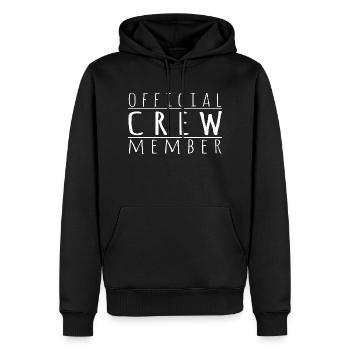Maillot de corps officiel de membre d'équipage - Sweat à capuche Premium bio Homme - noir - Devant - Nico (187cm)