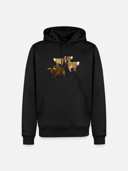 Stier, Kühe - Männer Premium Bio Hoodie - Schwarz