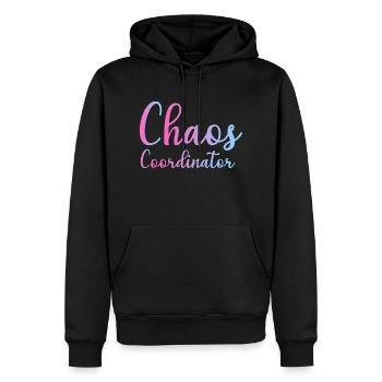 Chaos Coordinator Manager Boss Chef Mama Papa Büro - Männer Premium Bio Hoodie - Schwarz - Vorne - Nico (187cm)