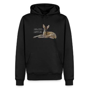 Rehkitz 8 - Männer Premium Bio Hoodie - Schwarz - Vorne - Nico (187cm)