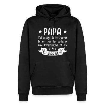 Dad, I've been trying to find you the best gift - Men’s Premium Organic Hoodie - black - Front - Nico (187cm)