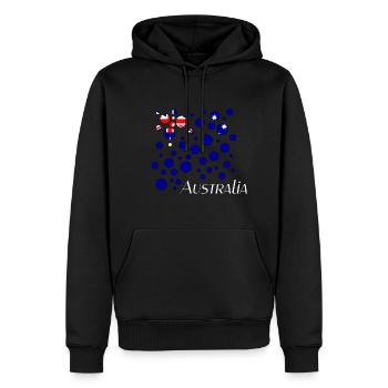 Australia - Männer Premium Bio Hoodie - Schwarz - Vorne - Nico (187cm)