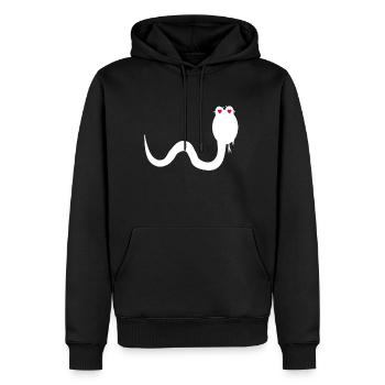 Serpent avec tête de serpent et coeur de serpent - Sweat à capuche Premium bio Homme - noir - Devant - Nico (187cm)