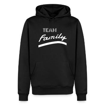 famille - famille de l'équipe - Sweat à capuche Premium bio Homme - noir - Devant - Nico (187cm)