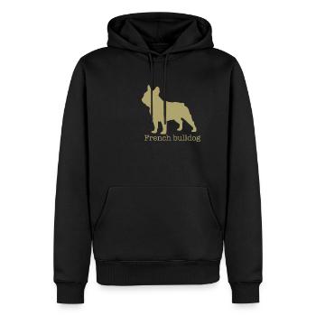 Französische Bulldogge - Männer Premium Bio Hoodie - Schwarz - Vorne - Nico (187cm)
