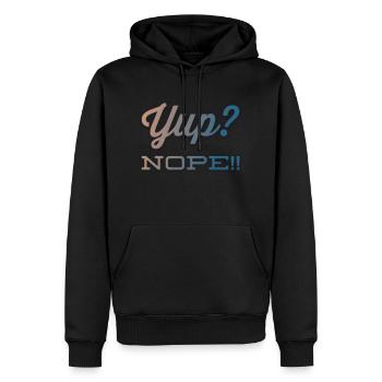 Oui? Non!! NOUVEAU grand design par Maximum Design #MD - Sweat à capuche Premium bio Homme - noir - Devant - Nico (187cm)