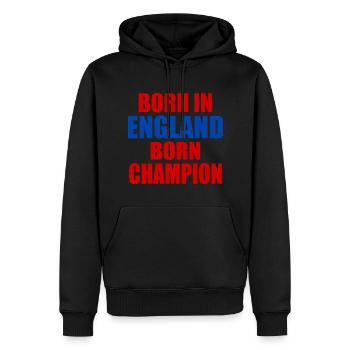 born in england born champion - angleterre - Sweat à capuche Premium bio Homme - noir - Devant - Nico (187cm)