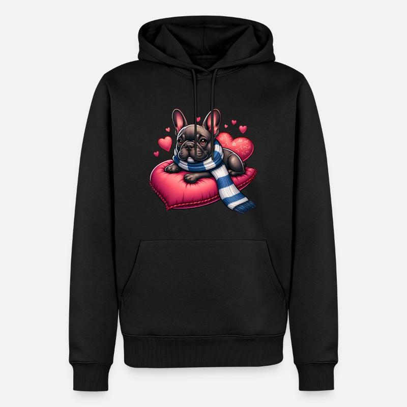 Amour bouledogue français - Sweat à capuche Premium bio Homme - noir