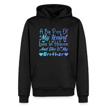I miss My Brother In Heaven Tees For Boys Girl - Sweat à capuche Premium bio Homme - noir - Devant - Nico (187cm)