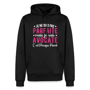 Avocate Parfaite - Cadeau Pour Les Super Avocates - Sweat à capuche Premium bio Homme - noir - Devant - Nico (187cm)