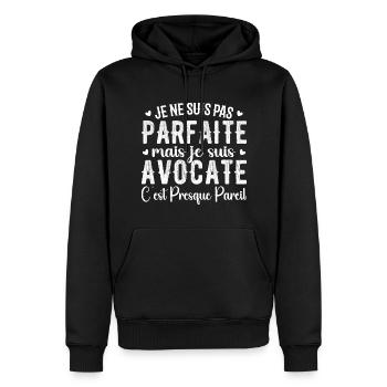 Avocate Parfaite - Cadeau Pour Les Super Avocates - Sweat à capuche Premium bio Homme - noir - Devant - Nico (187cm)