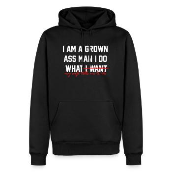 I am a grown Ass man - Sweat à capuche Premium bio Homme - noir - Devant - Nico (187cm)