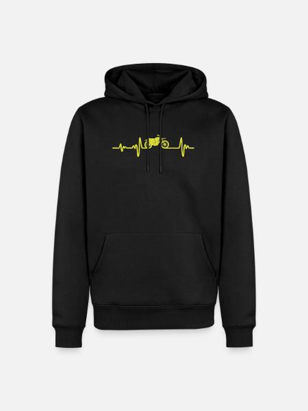 Motorcycle heartbeat shirt - Men’s Premium Organic Hoodie - black