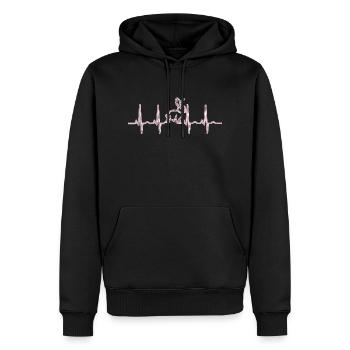 Hase Herzfrequenz - Männer Premium Bio Hoodie - Schwarz - Vorne - Nico (187cm)