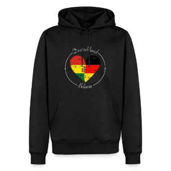 Bolivia Deutschland Herz Flagge weiß - Männer Premium Bio Hoodie - Schwarz - Vorne - Nico (187cm)
