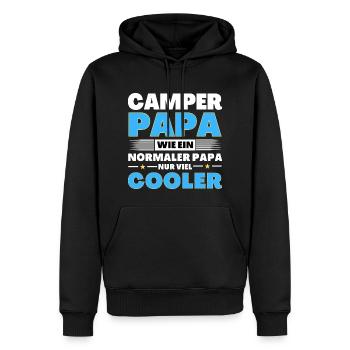 Camper Papa wie ein normaler nur viel cooler - Männer Premium Bio Hoodie - Schwarz - Vorne - Nico (187cm)