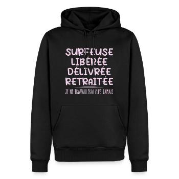 Surfer feiert Ruhestand mit Humor Geschenk - Männer Premium Bio Hoodie - Schwarz - Vorne - Nico (187cm)