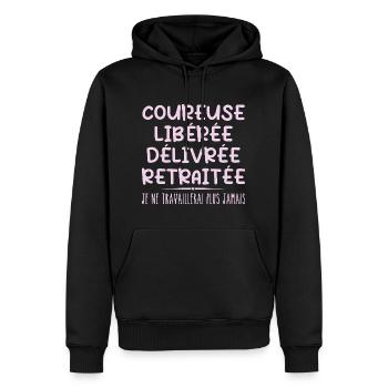Läufer feiert Ruhestand mit humorvollem Geschenk - Männer Premium Bio Hoodie - Schwarz - Vorne - Nico (187cm)