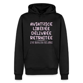 Aviator feiert Ruhestand mit humorvollem Geschenk - Männer Premium Bio Hoodie - Schwarz - Vorne - Nico (187cm)