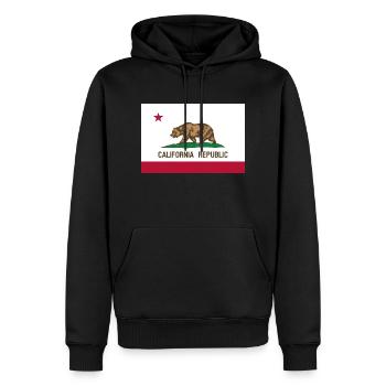 Drapeau californien - Sweat à capuche Premium bio Homme - noir - Devant - Nico (187cm)