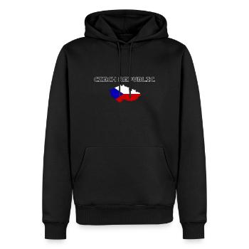 République Tchèque - Sweat à capuche Premium bio Homme - noir - Devant - Nico (187cm)