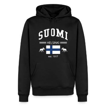 Finnland - Männer Premium Bio Hoodie - Schwarz - Vorne - Nico (187cm)