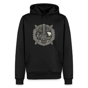 Wikinger Odin Wikingerschiff Lebensbaum - Männer Premium Bio Hoodie - Schwarz - Vorne - Nico (187cm)