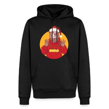 SwagDog avec chaîne et chapeau de Père Noël - Sweat à capuche Premium bio Homme - noir - Devant - Nico (187cm)