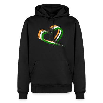Herz Bürste Flagge Indien Design Neu Vektor Fahne - Männer Premium Bio Hoodie - Schwarz - Vorne - Nico (187cm)