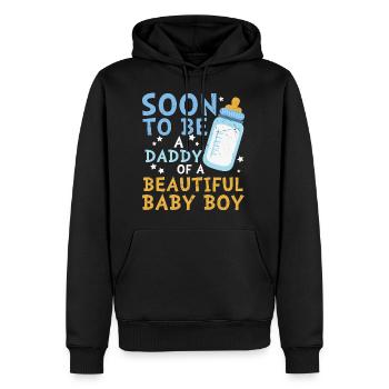 Soon to be a Daddy of a Boy - Männer Premium Bio Hoodie - Schwarz - Vorne - Nico (187cm)